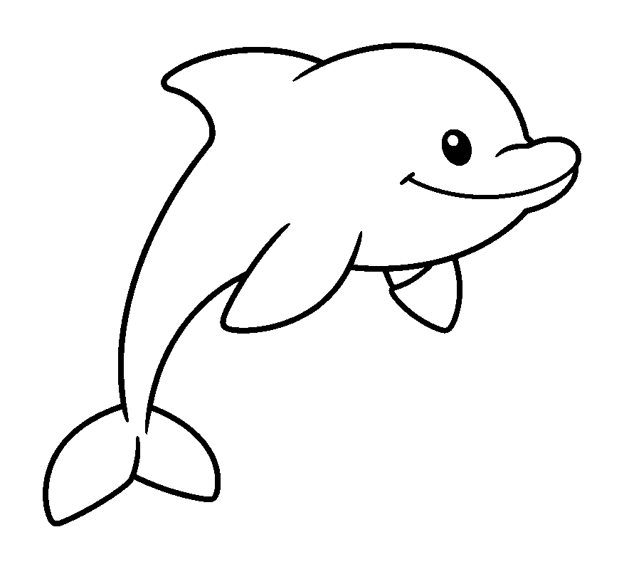 Dolphin colouring page — free printable for toddlers