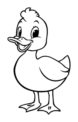 Duck Colouring Page (Kids, Bold & Easy)