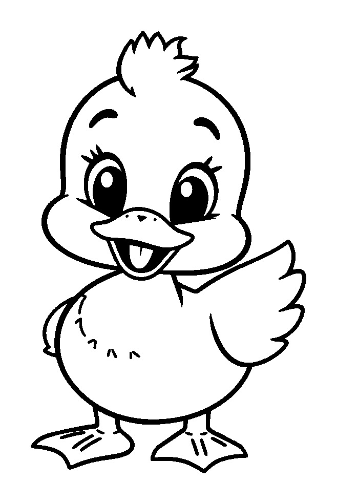 Duck colouring page — free printable for kids
