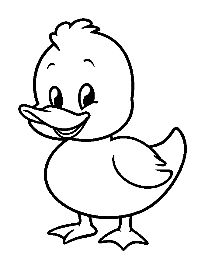Duck colouring page — free printable for toddlers