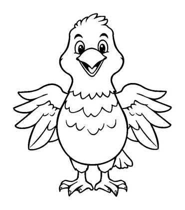 Eagle Colouring Page (Toddler, Bold & Easy)