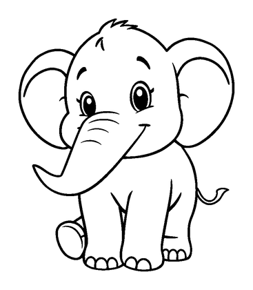 Elephant Colouring Page (Toddler, Standard)