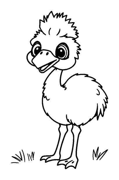 Emu colouring page — free printable for kids