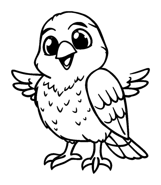 Falcon colouring page — free printable for kids