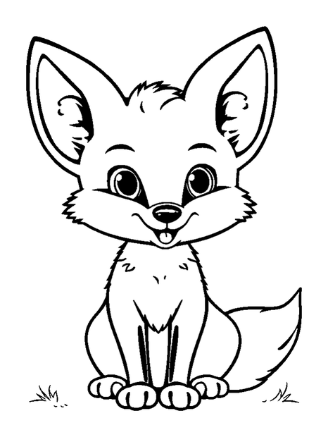 Fennec Fox colouring page — free printable for kids