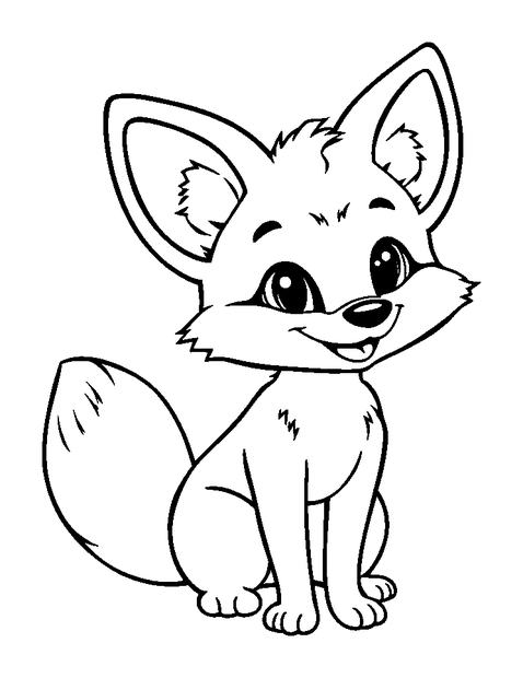 Fennec Fox colouring page — free printable for kids