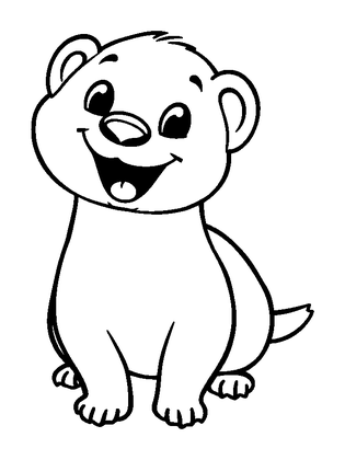 Ferret Colouring Page (Kids, Standard)