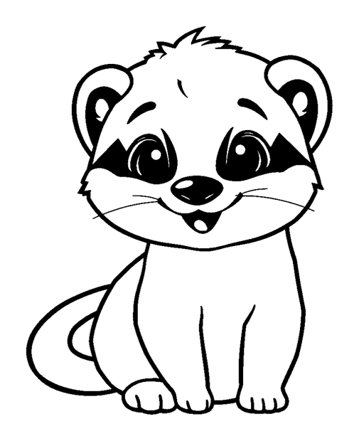 Ferret colouring page — free printable for toddlers