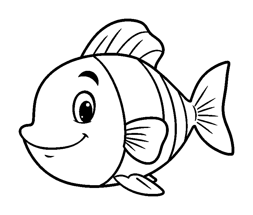 Fish colouring page — free printable for toddlers