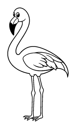 Flamingo Colouring Page (Kids, Bold & Easy)
