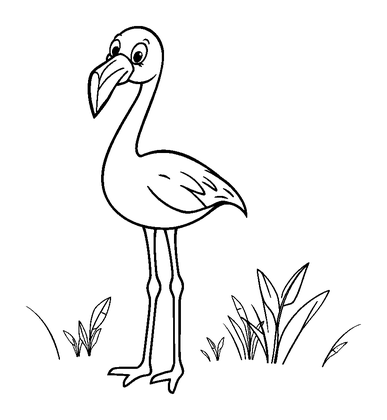 Flamingo Colouring Page (Kids, Standard)