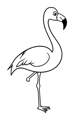Flamingo Colouring Page (Toddler, Bold & Easy)