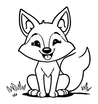 Fox Colouring Page (Kids, Bold & Easy)