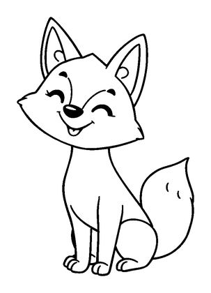 Fox Colouring Page (Kids, Standard)