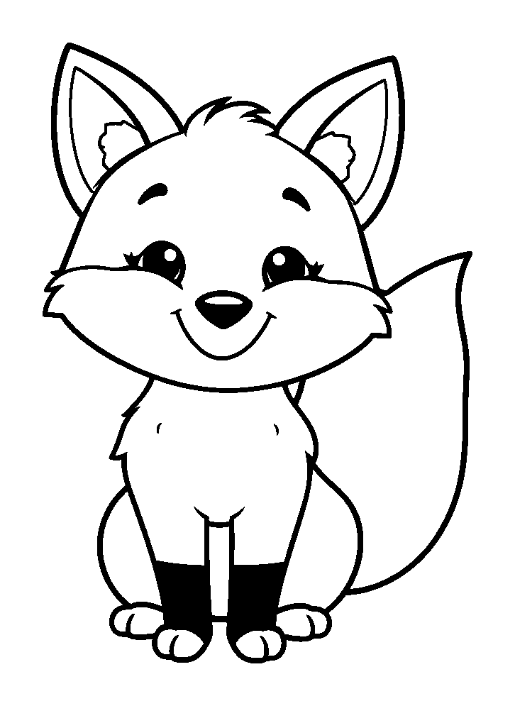 Fox colouring page — free printable for toddlers