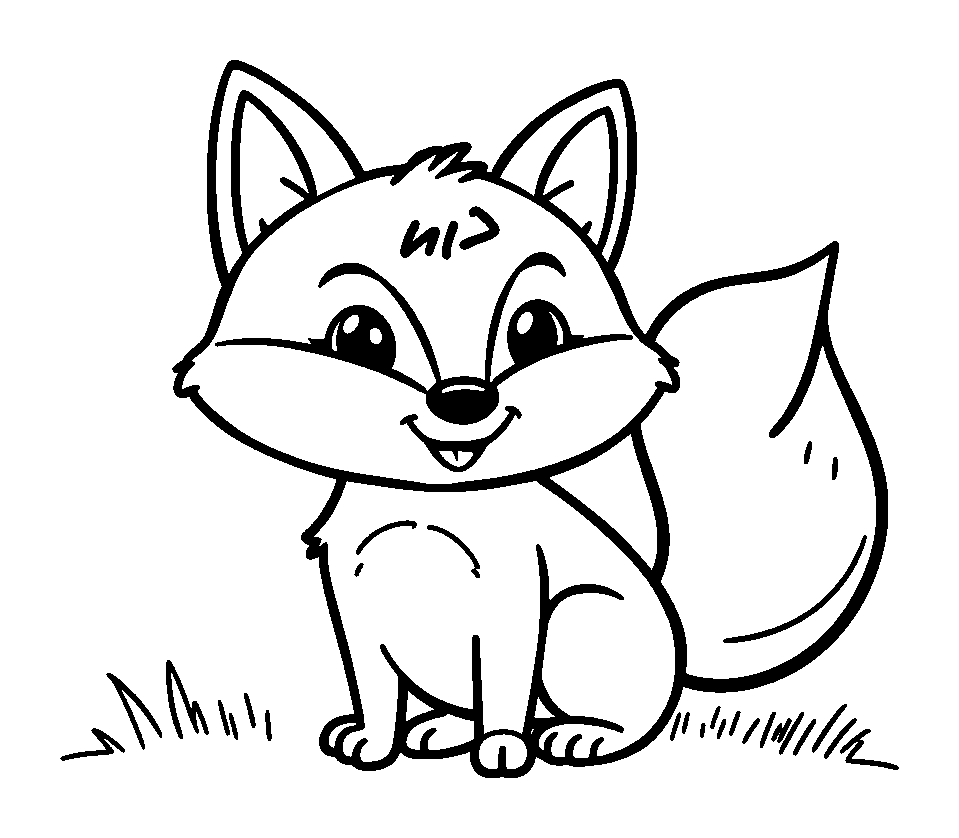 Fox colouring page — free printable for toddlers