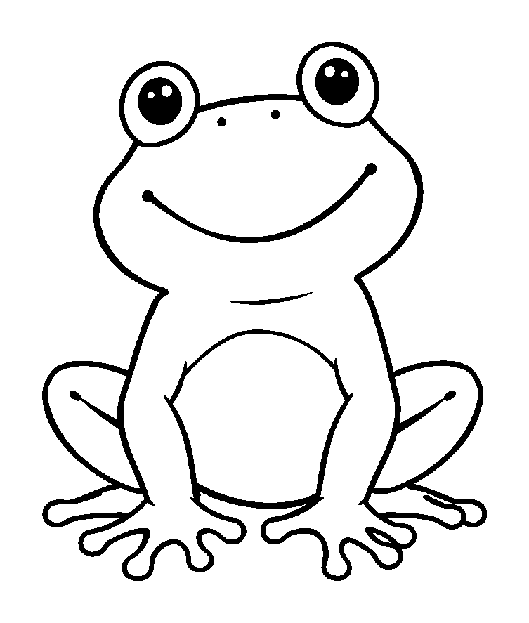 Frog colouring page — free printable for kids