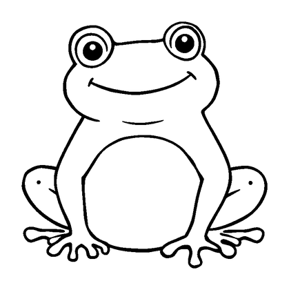 Frog Colouring Page (Toddler, Bold & Easy)