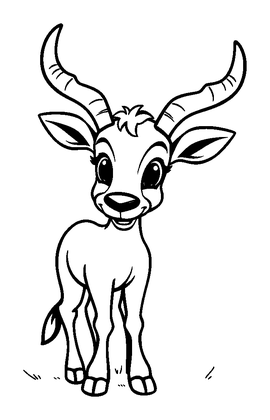 Gazelle Colouring Page (Kids, Standard)