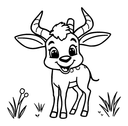 Gazelle Colouring Page (Toddler, Bold & Easy)