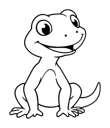 Gecko Colouring Page (Kids, Bold & Easy)