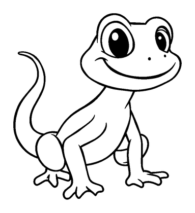 Gecko Colouring Page (Toddler, Bold & Easy)