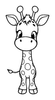 Giraffe Colouring Page (Kids, Standard)