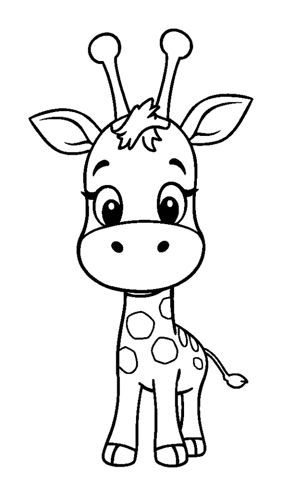 Giraffe colouring page — free printable for toddlers