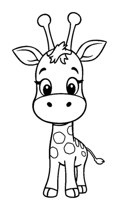 Giraffe Colouring Page (Toddler, Standard)