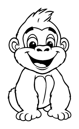 Gorilla Colouring Page (Kids, Standard)