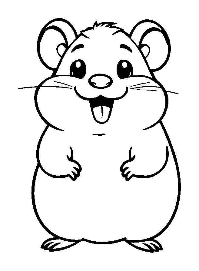 Hamster colouring page — free printable for kids
