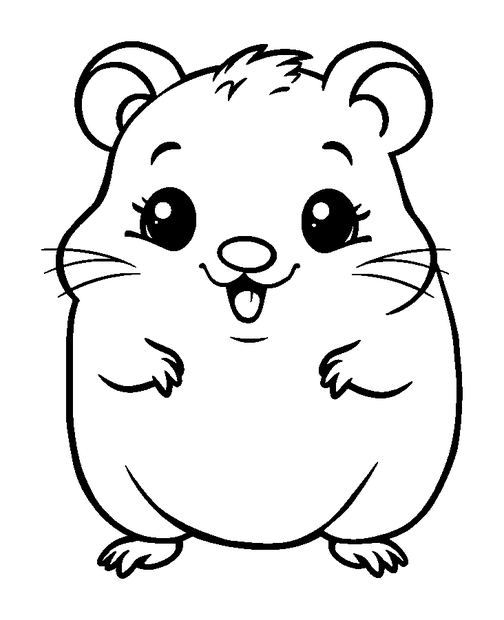 Hamster colouring page — free printable for toddlers