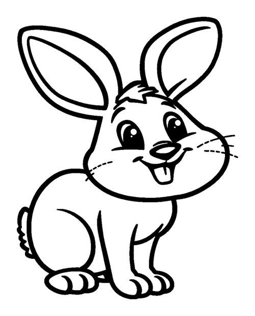 Hare colouring page — free printable for kids
