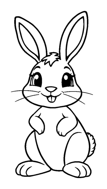 Hare colouring page — free printable for kids