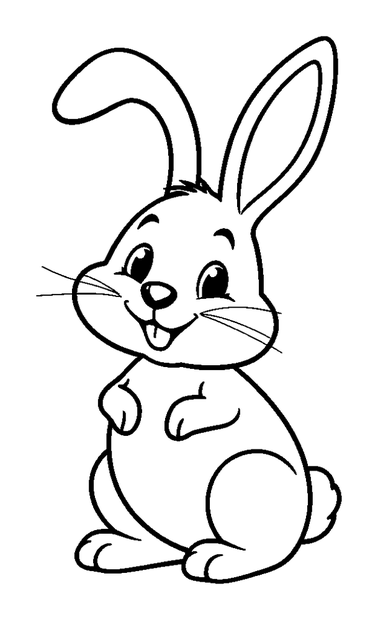 Hare colouring page — free printable for toddlers