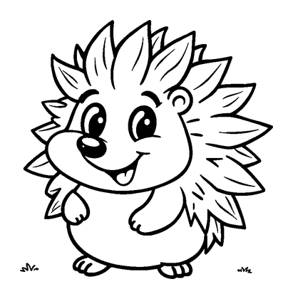 Hedgehog Colouring Page (Kids, Bold & Easy)