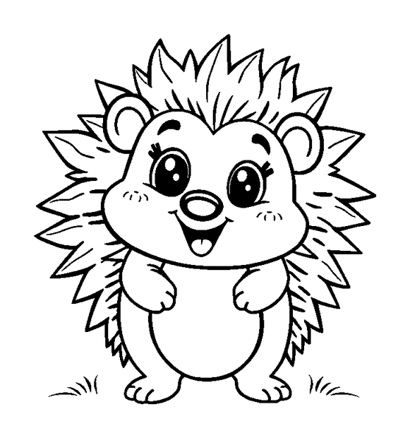 Hedgehog colouring page — free printable for kids