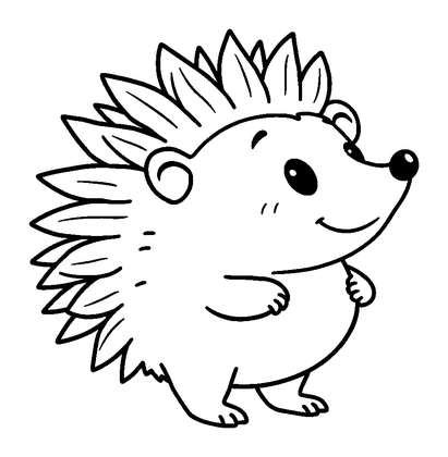 Hedgehog Colouring Page (Toddler, Bold & Easy)