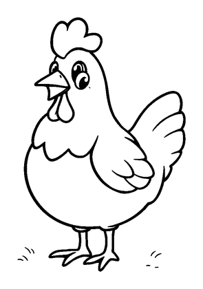 Hen Colouring Page (Kids, Standard)