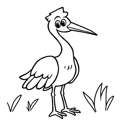 Heron Colouring Page (Kids, Bold & Easy)