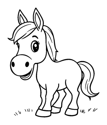 Horse Colouring Page (Kids, Standard)