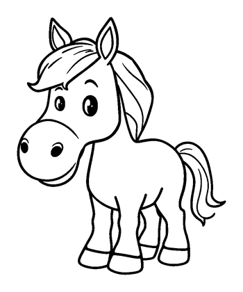 Horse Colouring Page (Toddler, Bold & Easy)