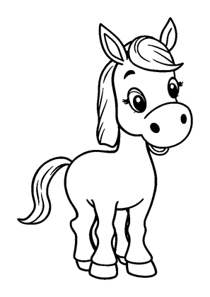 Horse Colouring Page (Toddler, Standard)