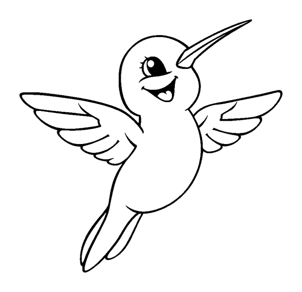Hummingbird colouring page — free printable for kids