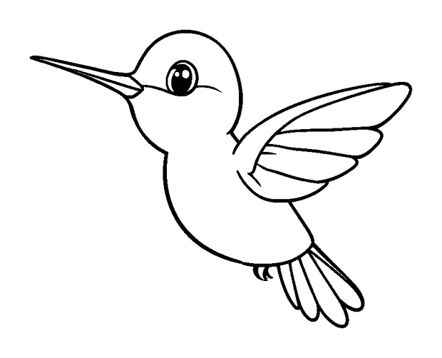 Hummingbird colouring page — free printable for kids