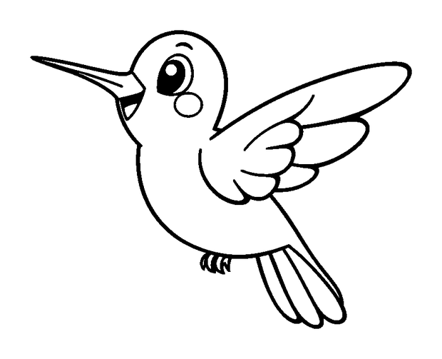 Hummingbird colouring page — free printable for toddlers
