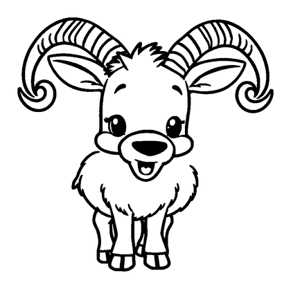 Ibex Colouring Page (Kids, Bold & Easy)