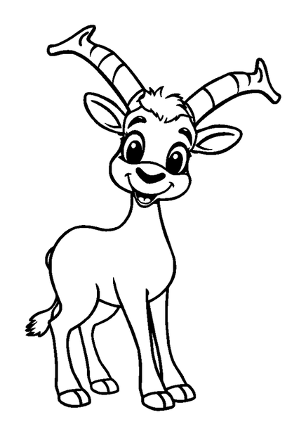 Ibex colouring page — free printable for kids