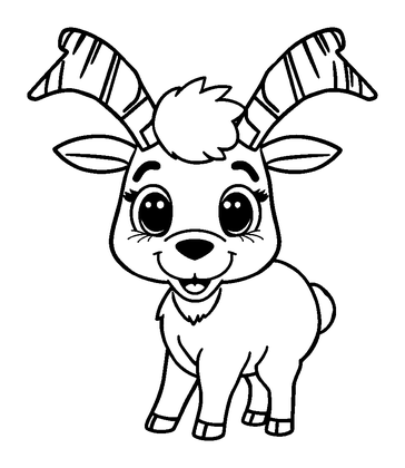 Ibex Colouring Page (Toddler, Bold & Easy)