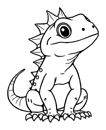 Iguana Colouring Page (Kids, Standard)